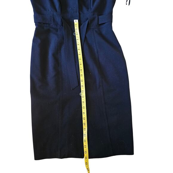 Calvin Klein Black Belted Button Front Fitted Shirt Dress Size 8 - Picture 8 of 9